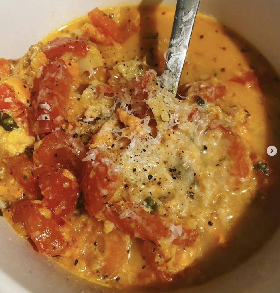 Creamy root vegetable tomato soup